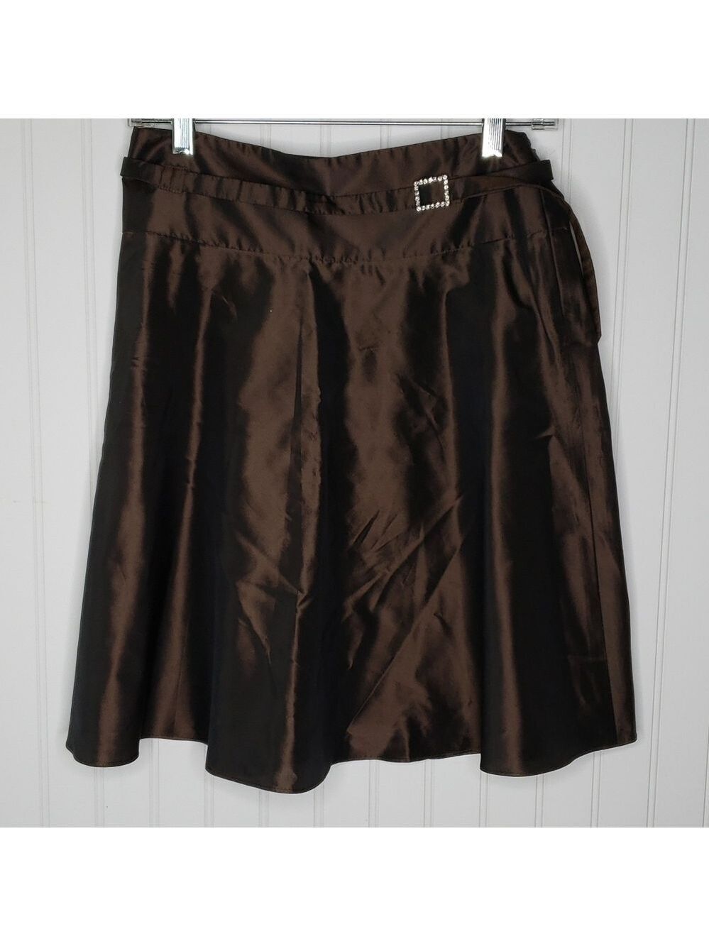 Silk Brown A Line Skirt Size 2